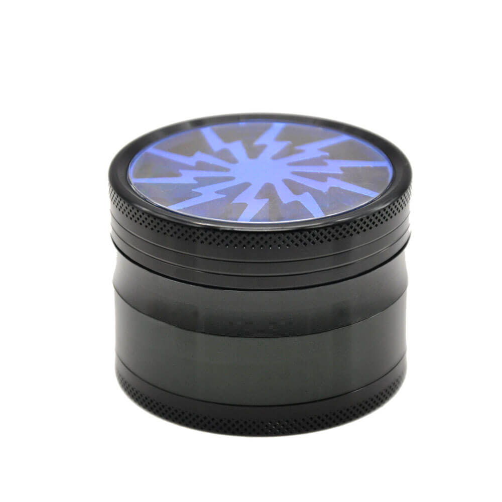 4-delige grinder met kiefkamer en bliksem design