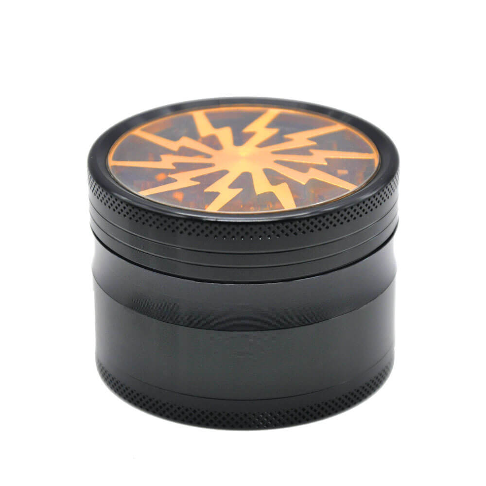 4-delige grinder met kiefkamer en bliksem design