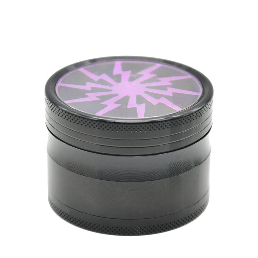 4-delige grinder met kiefkamer en bliksem design