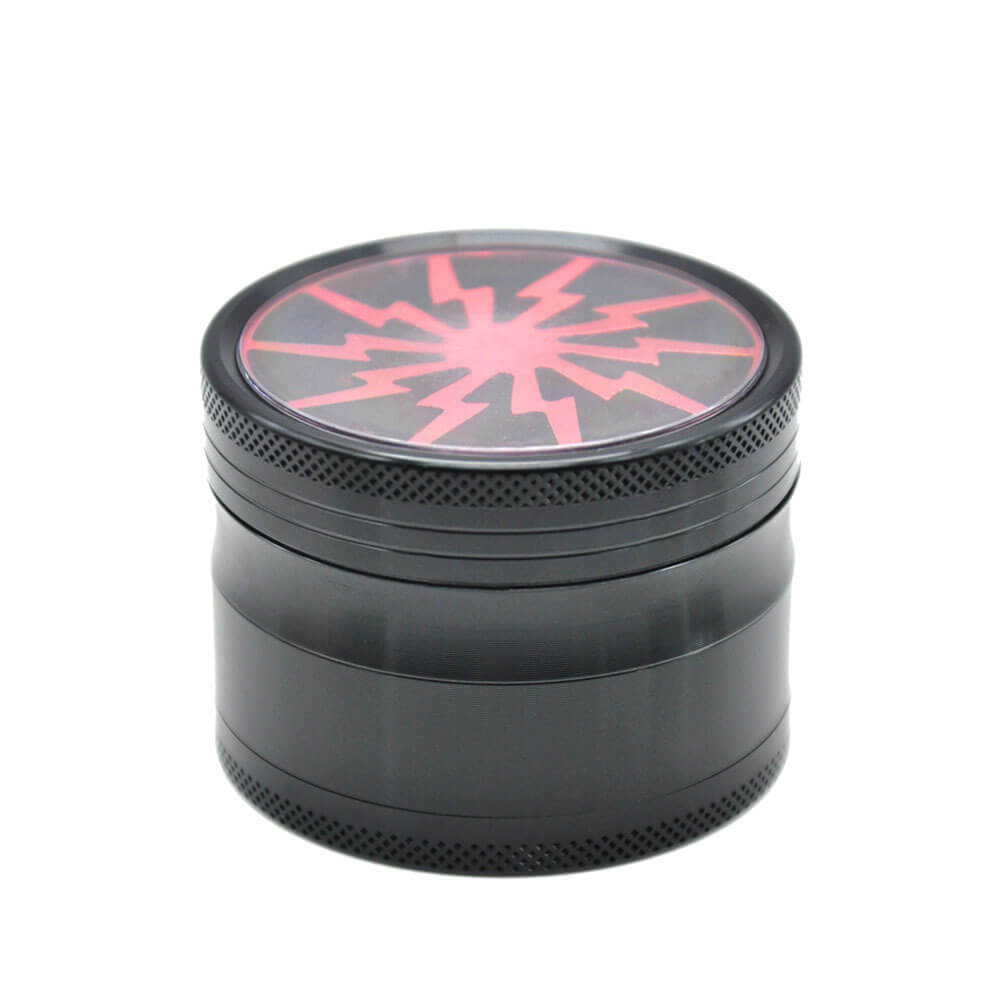 4-delige grinder met kiefkamer en bliksem design