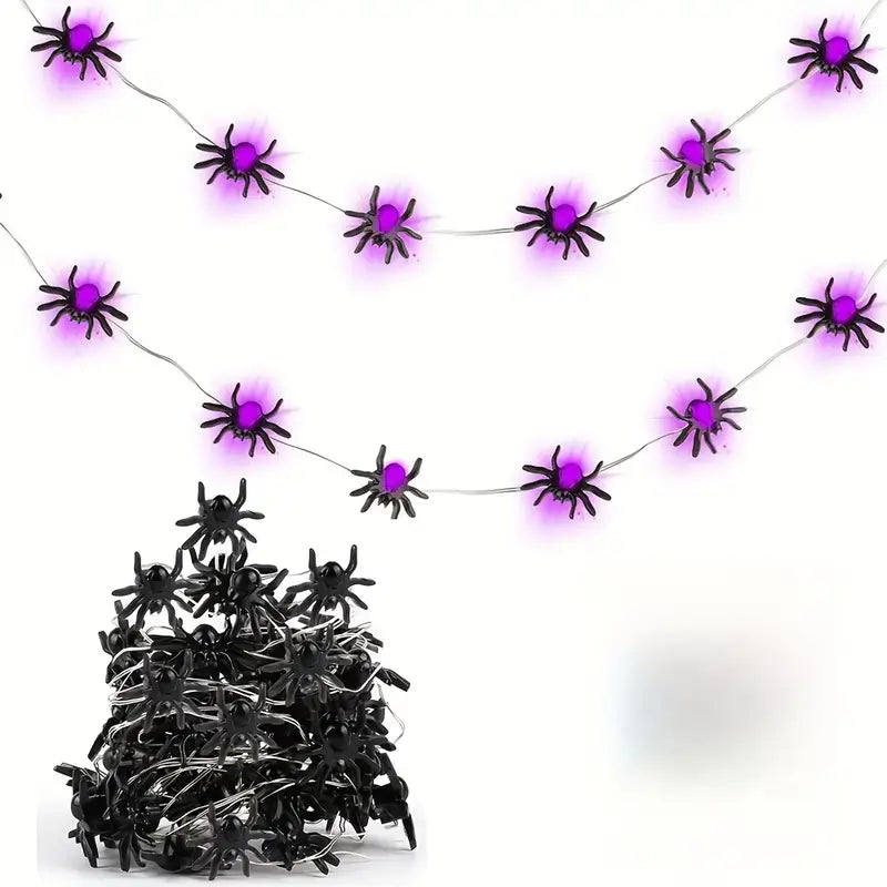 5 meter Halloween spinnen lichtsnoer met batterijbox