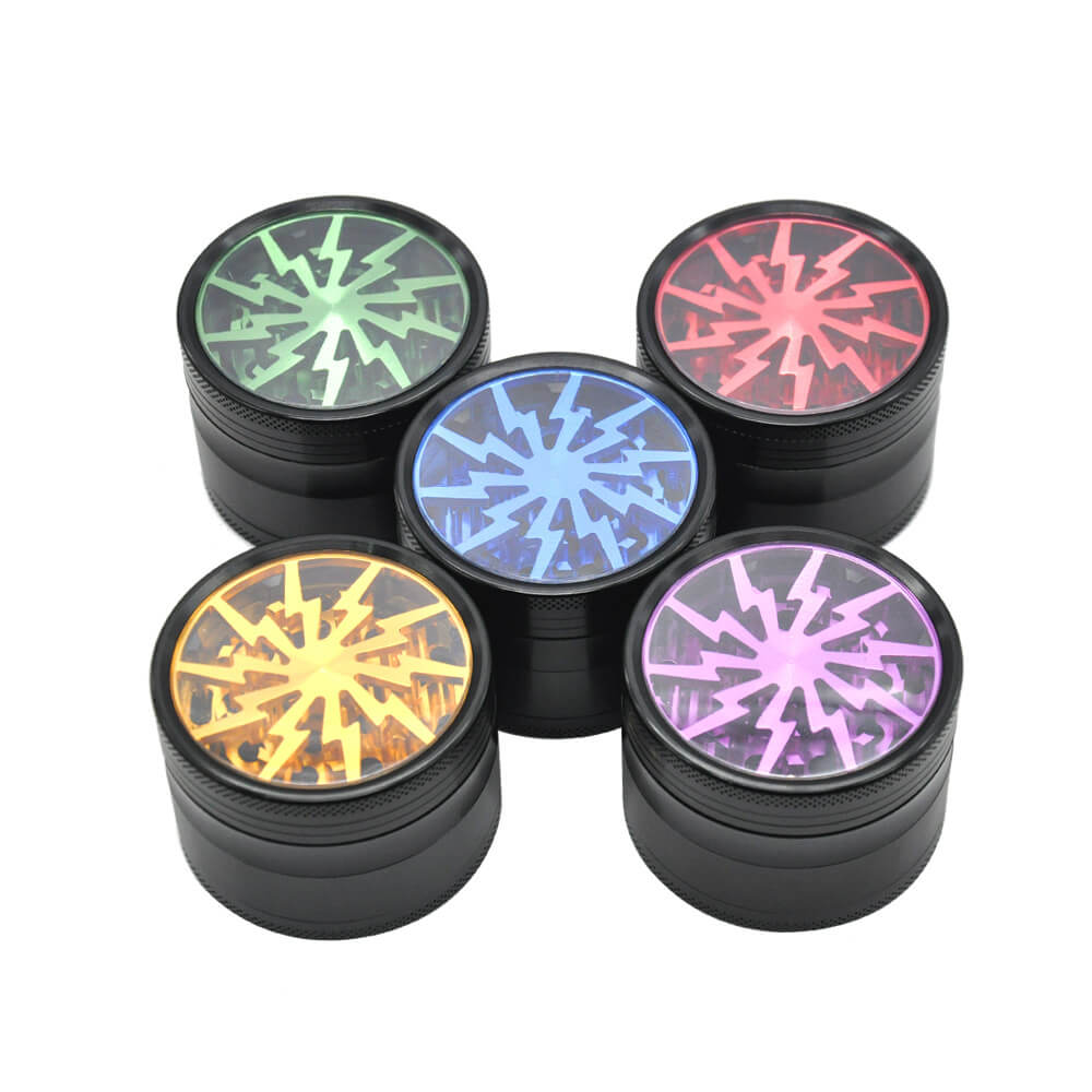 Aluminium wiet grinder met magneetsluiting en lightningprint