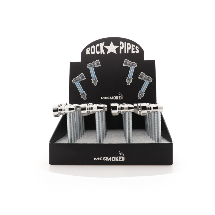 Rookpijp display met meerdere basic smoke pipes opgesteld