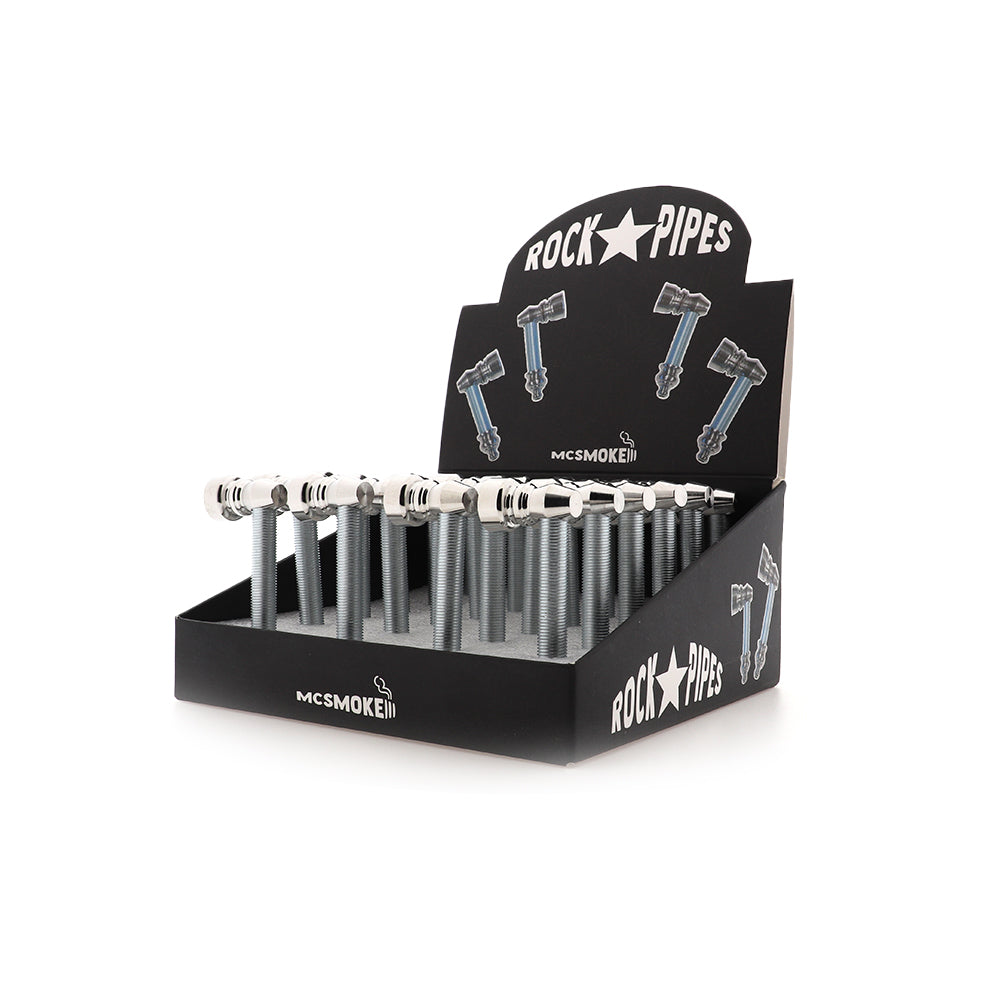 Display met metalen rookpijpjes – basic smoke pipe collectie