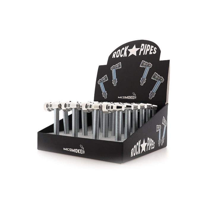 Display met metalen rookpijpjes – basic smoke pipe collectie