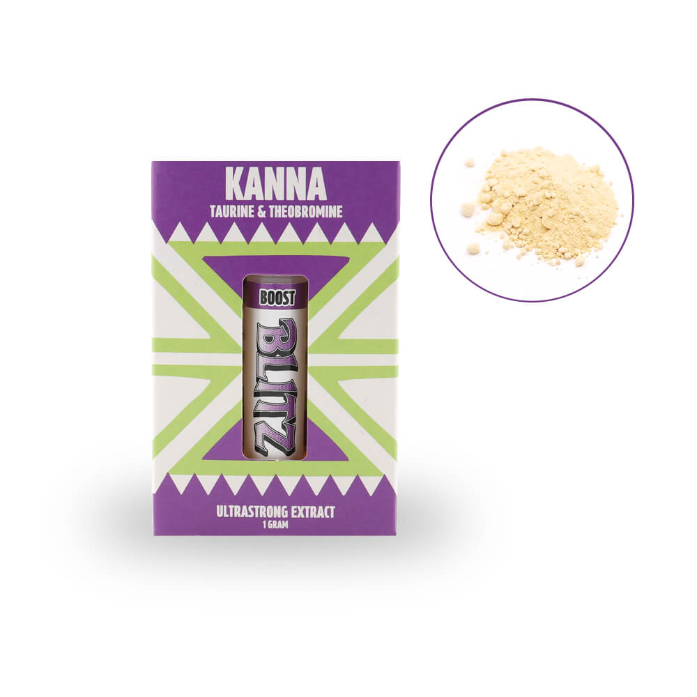 Kanna Blitz Boost – complete verpakking met 1 gram kanna poeder en energieke ingrediënten