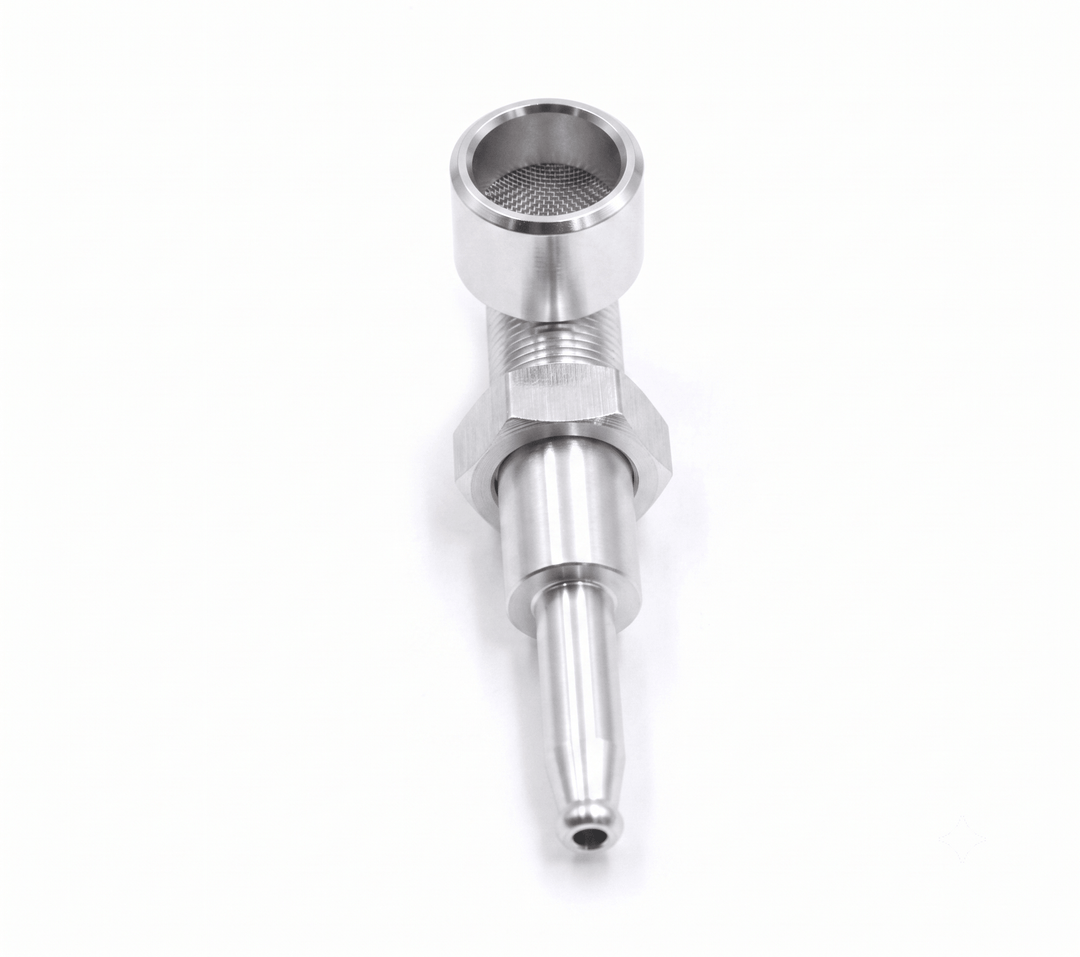 Bovenaanzicht zilver stealth wietpijpje schroefdesign, Wapshop.nl