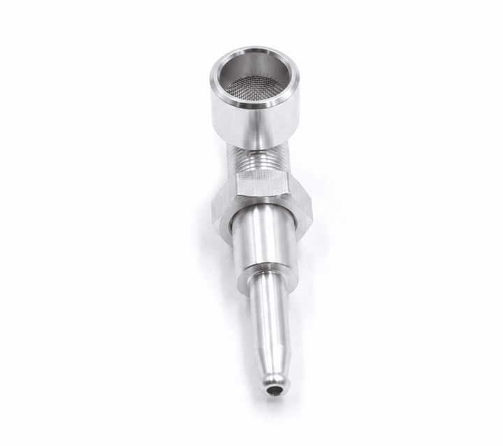 Bovenaanzicht zilver stealth wietpijpje schroefdesign, Wapshop.nl