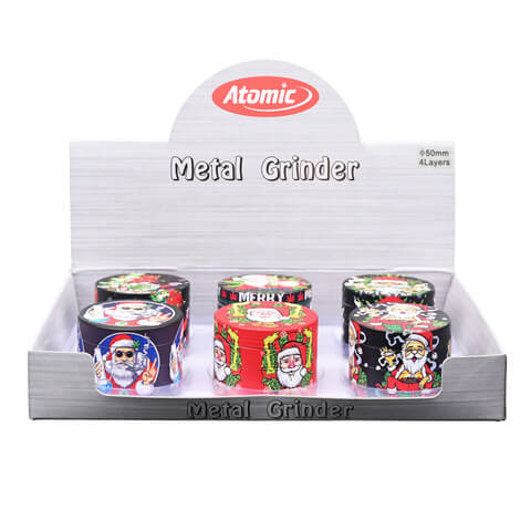 kerst-grinder-santa-design-metal-grinder-50mm-met-zeef