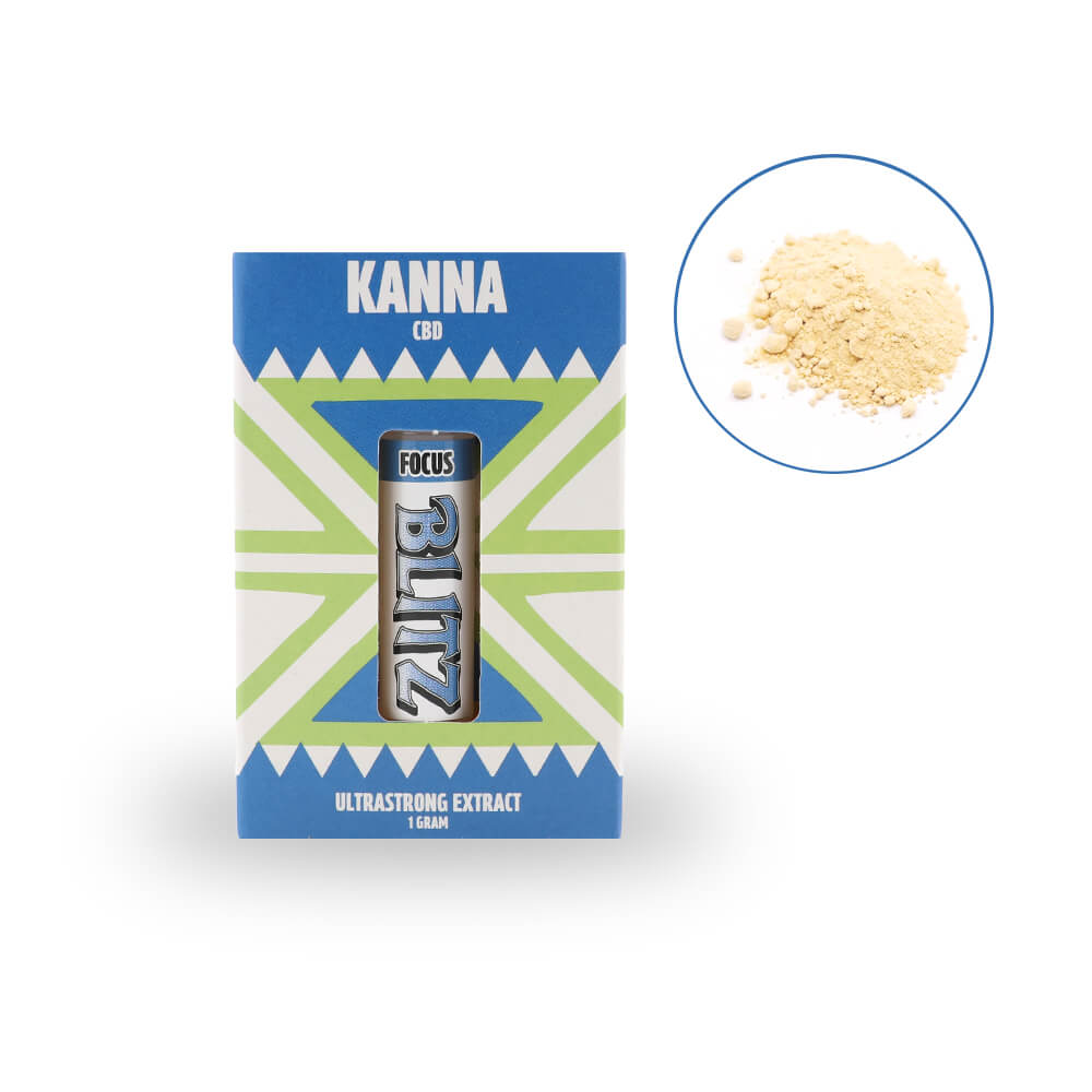 Kanna Blitz Focus doosje met cirkel – ultrasterk kanna + CBD extract (1 gram)