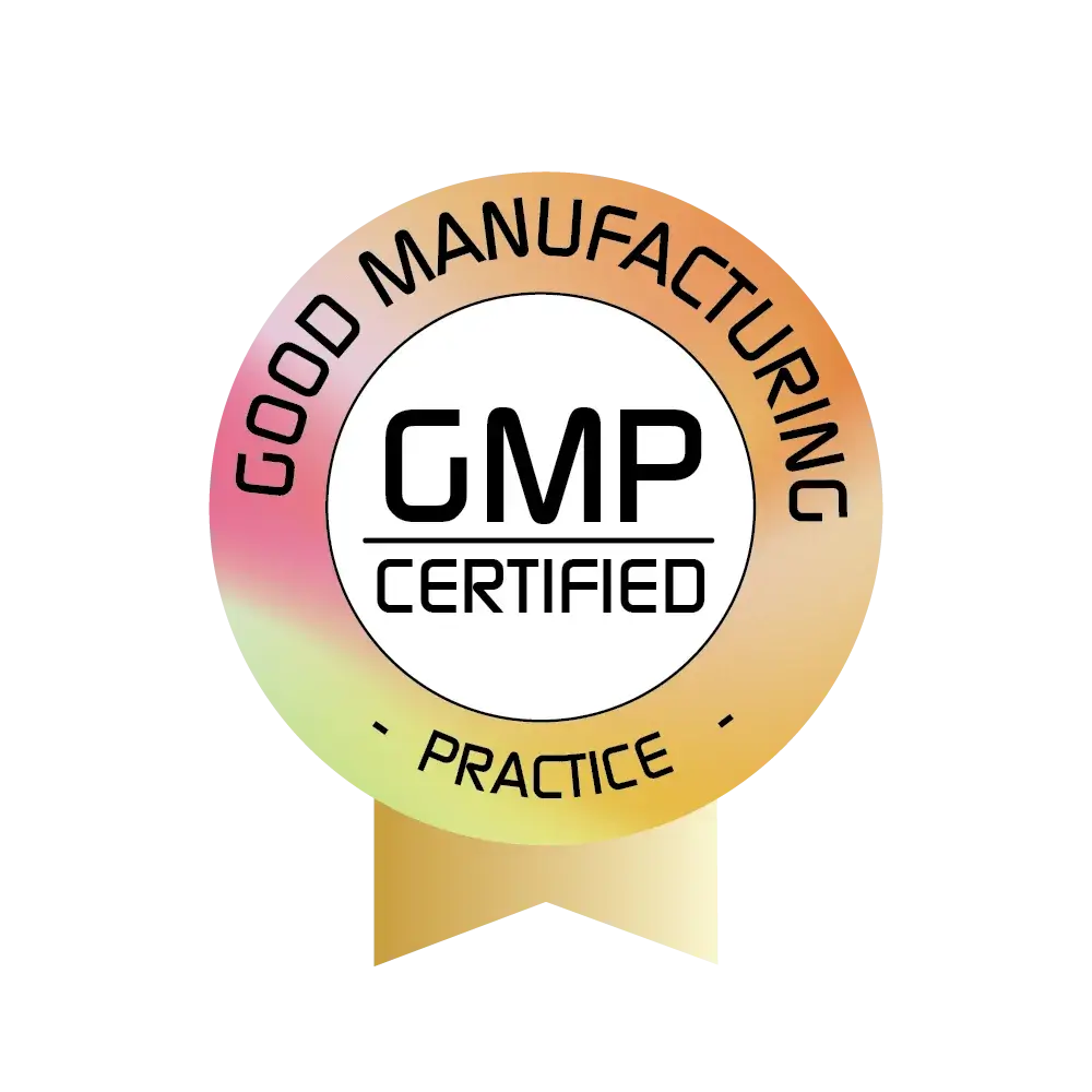 GMP-keurmerk dat aantoont dat dit product onder goede productiepraktijken is vervaardigd voor maximale betrouwbaarheid.