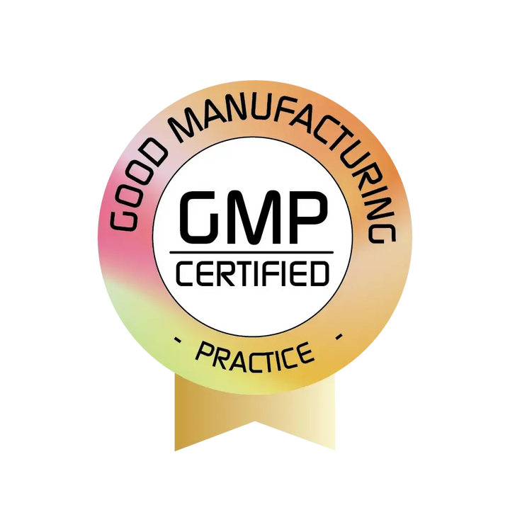 GMP-keurmerk dat aantoont dat dit product onder goede productiepraktijken is vervaardigd voor maximale betrouwbaarheid.