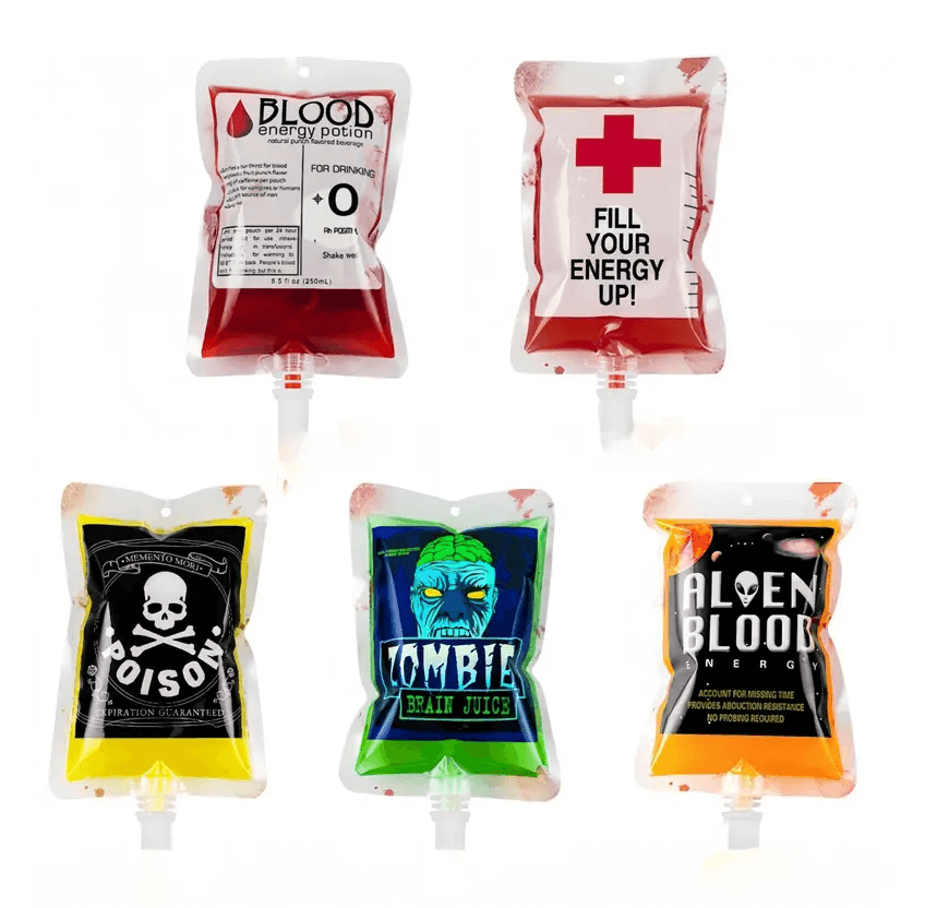 Set van Halloween drankzakken in verschillende designs