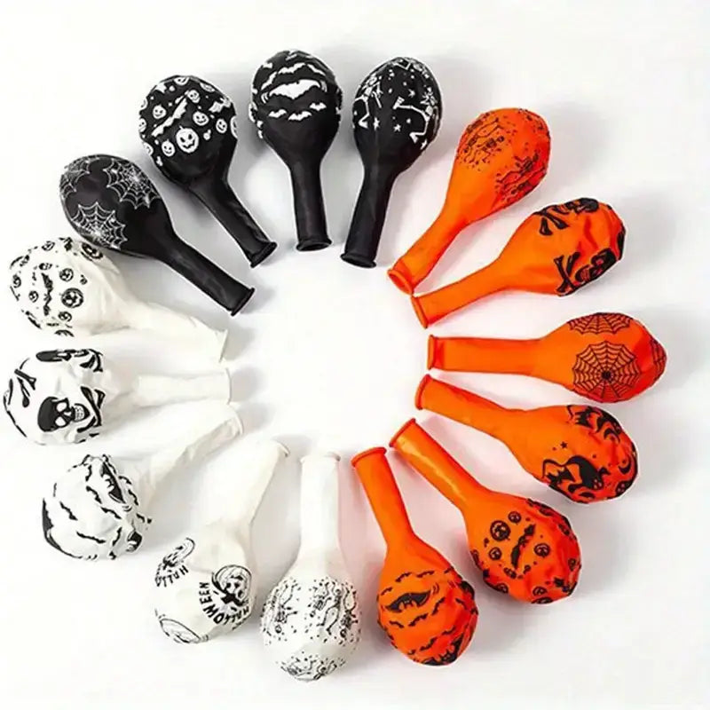 Halloween ballonnen set 20 stuks in oranje, zwart en wit