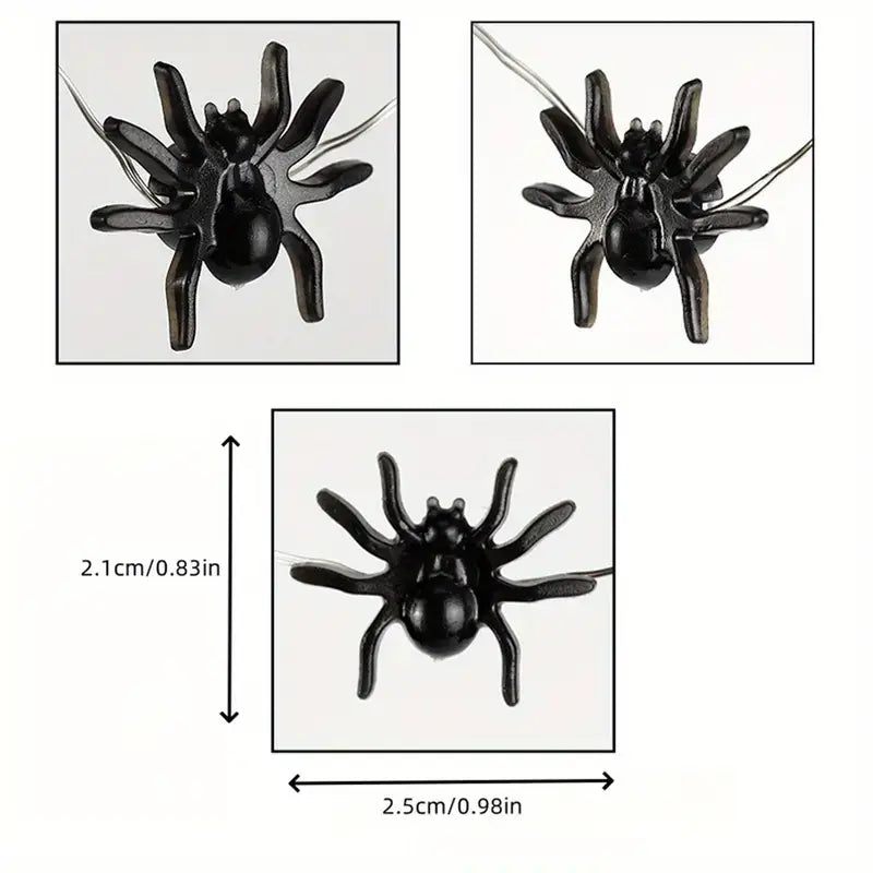 Zwarte spin LED lichtjes met afmetingen 2,5 x 2,1 cm
