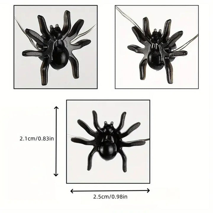 Zwarte spin LED lichtjes met afmetingen 2,5 x 2,1 cm
