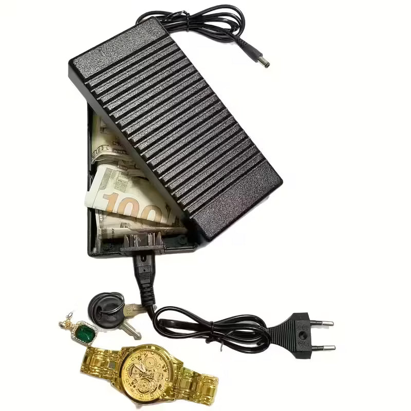 Laptop oplader met verborgen stashvak – discreet opbergen