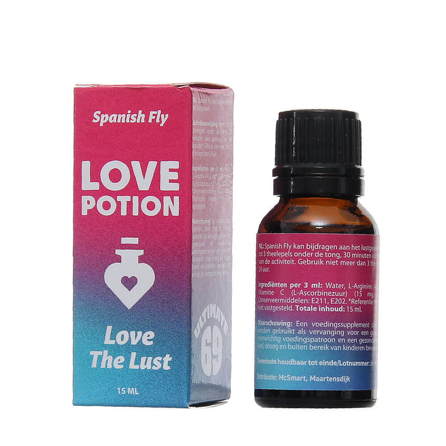 Spanish Fly Ultimate69 love potion verpakking met druppelflesje