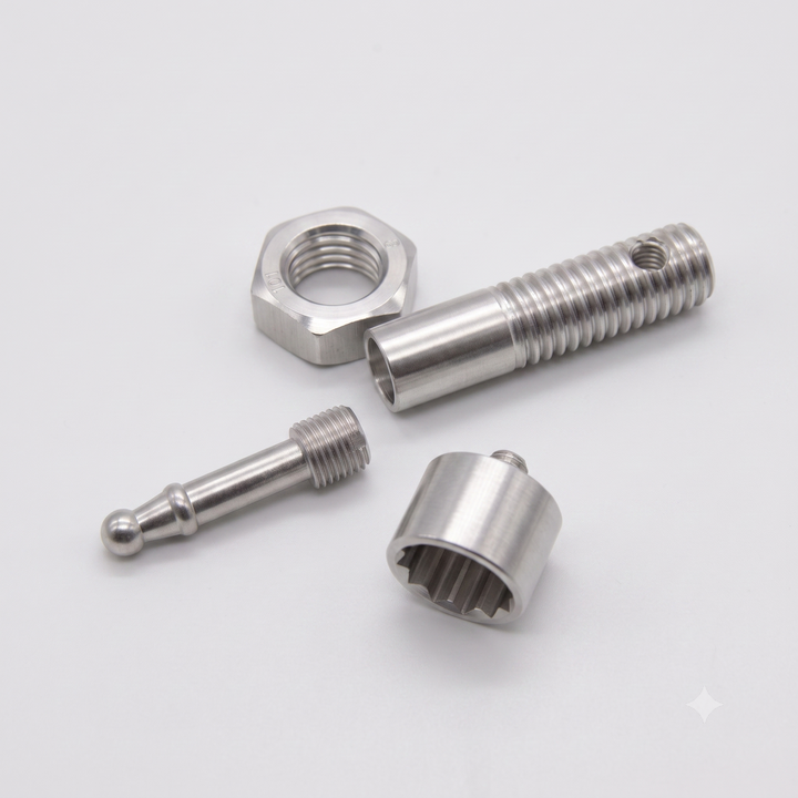 Metalen wietpijpje schroefvorm zilver uit elkaar, drie onderdelen, Wapshop.nl