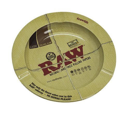 raw metalen asbak 14 cm