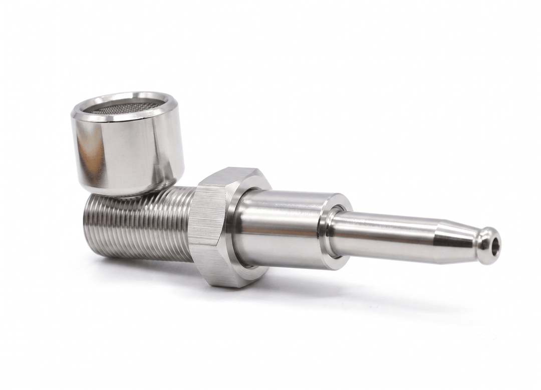 Zilver metalen wietpijpje schroefvorm 7,5 cm, demonteerbaar, Wapshop.nl