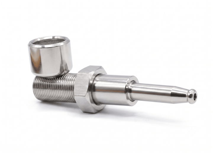 Zilver metalen wietpijpje schroefvorm 7,5 cm, demonteerbaar, Wapshop.nl