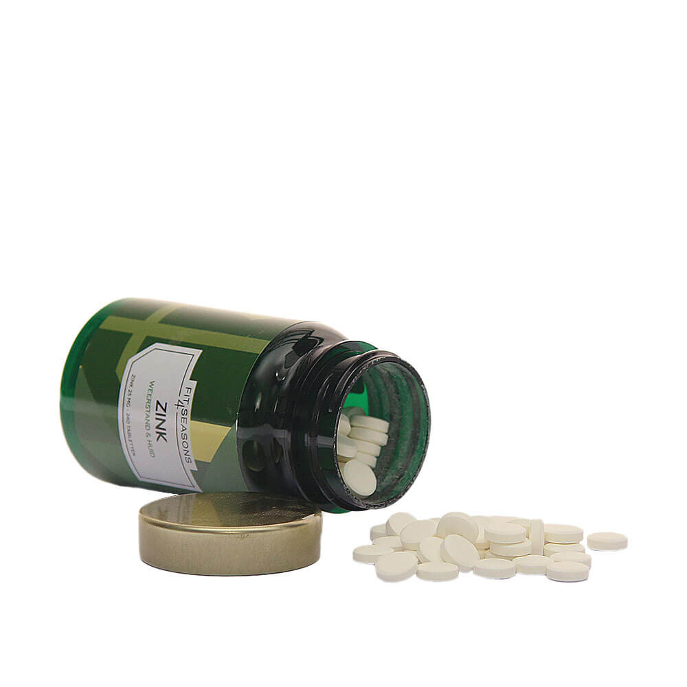 Zink tabletten uitgeschonken uit potje – voedingssupplement