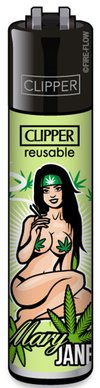 Clipper Mary Jane aansteker zwart haar - pin-up design met groene bandana - Wapshop