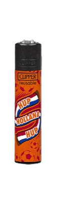 Clipper Hup Holland aansteker - banner met Nederlandse vlag en voetballen - Wapshop