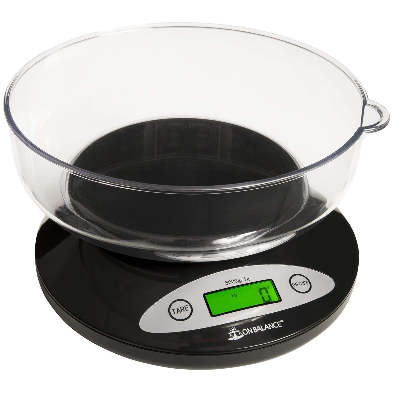 On Balance KB-5000 digitale weegschaal 5000g met afneembare transparante kom