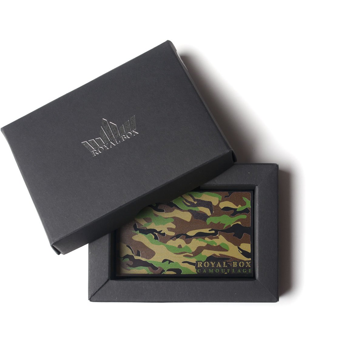Royal Box – Camouflage Edition in luxe zwarte doosverpakking met zichtbaar camouflagedesign