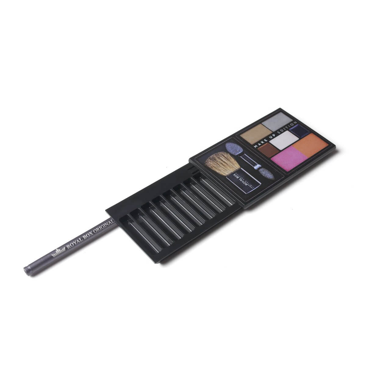 
Royal Box – Make-Up Black open met 8 compartimenten en make-up stijl print