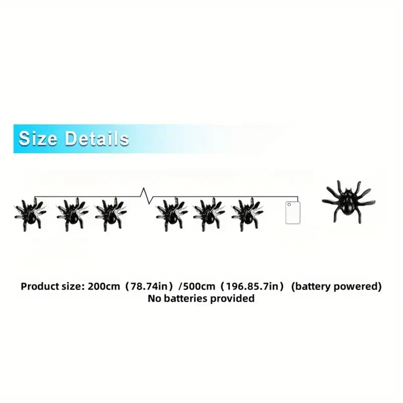 Detailafbeelding LED spin lichtsnoer – afmetingen en lengte 5m