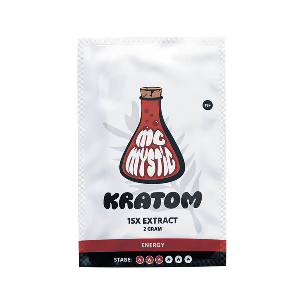 Kratom 15x Extract 2 gram van McMystic in hersluitbaar zakje, Energy variant, te koop bij Wapshop.nl