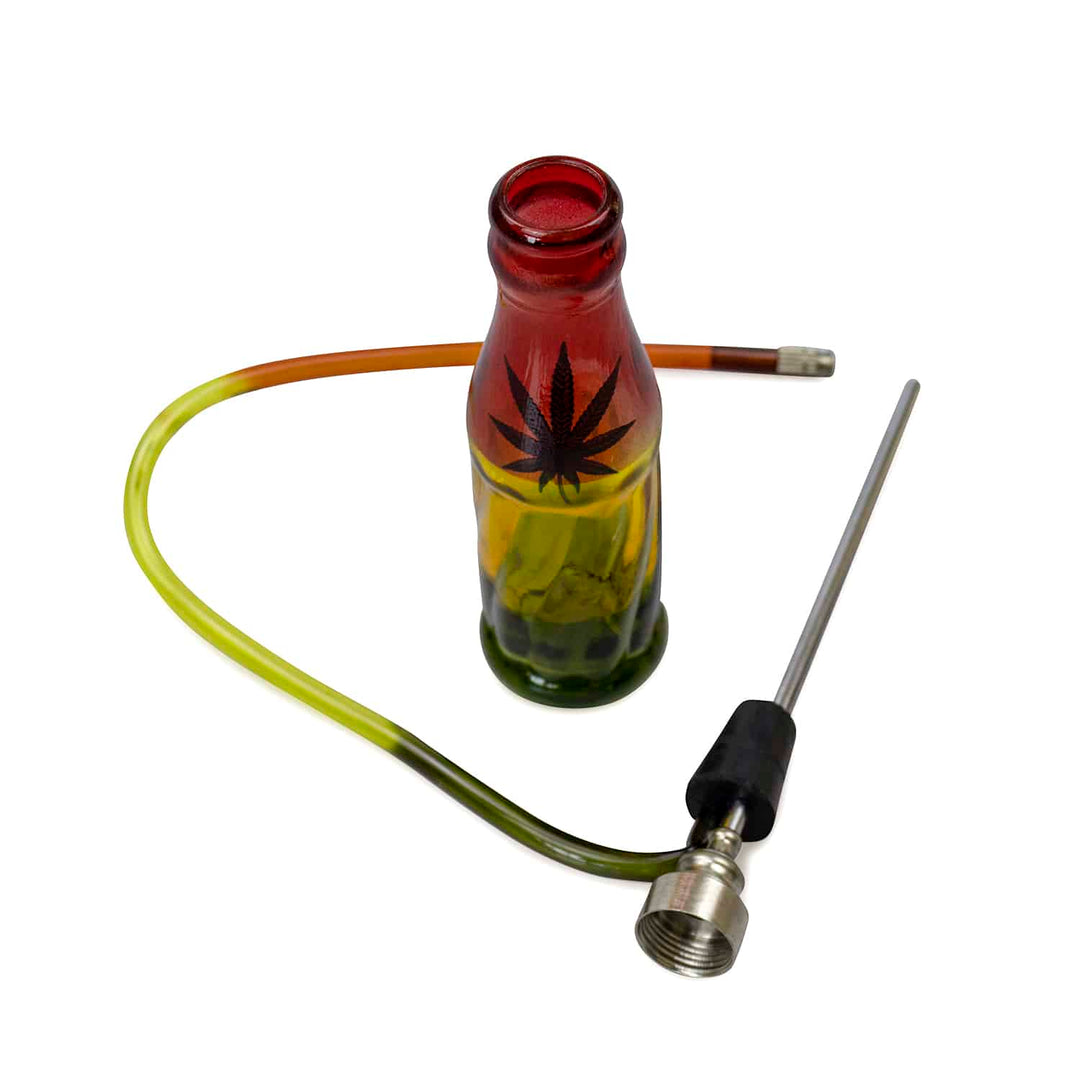 Waterpipe Bottle Rasta Leaf 16cm