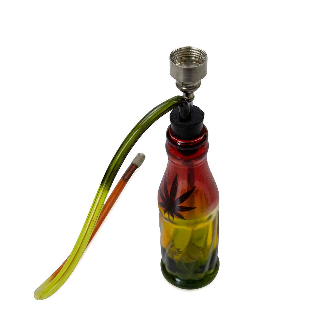 Waterpipe Bottle Rasta Leaf 16cm