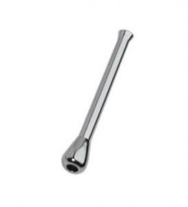 Zilverkleurig aluminium doseerbuisje Classic model met ronde onderkant, lengte 7 cm