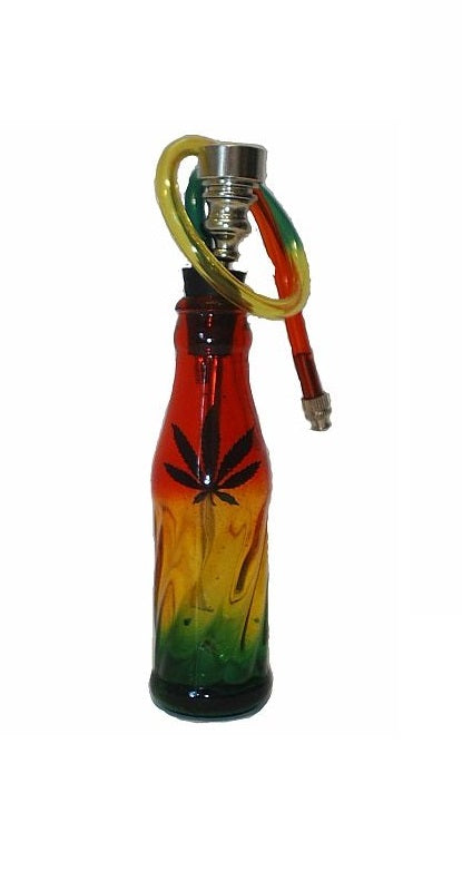 Waterpipe Bottle Rasta Leaf 16cm