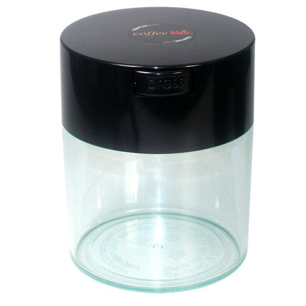 CoffeeVac Clear 0,8L / 250gr  Zeer sterke en duurzame opberg container. Wil je je koffiebonen, gemalen koffie, kruiden of thee echt goed vers houden? Kies dan voor een luchtdichte CoffeeVac voorraadbus