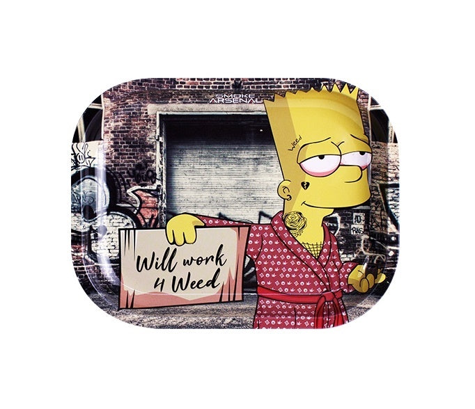 Will Work 4 Weed Metal Rolling Tray-Wapshop